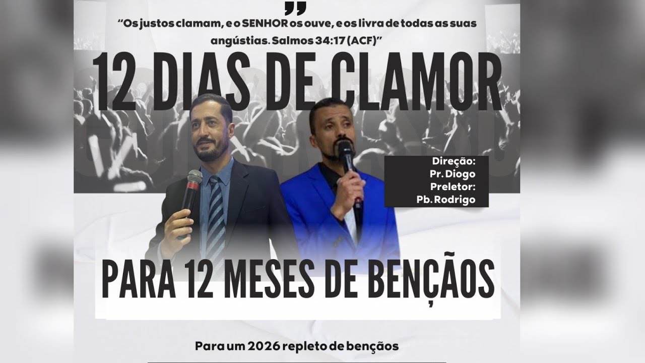 12 dias de clamor, presbítero Rodrigo. Deus tem uma palavra ao seu coração ❤️🙏