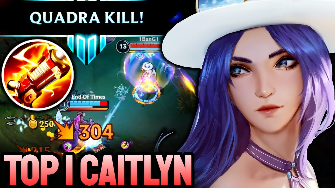 WILD RIFT CAITLYN QUADRAKILL - TOP 1 CAITLYN GAMEPLAY - RANKED SEASON 11