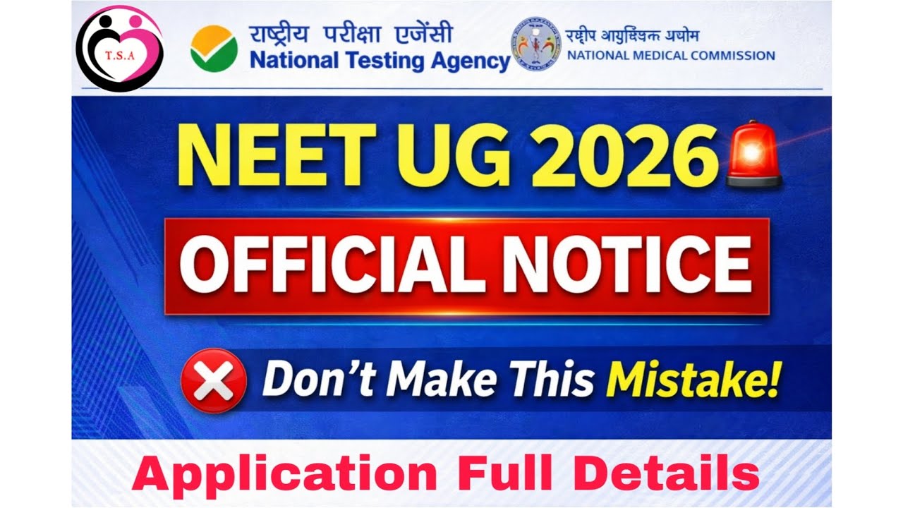 NEET UG 2026 Full Details | How to Apply Online | NTA Official Notice 