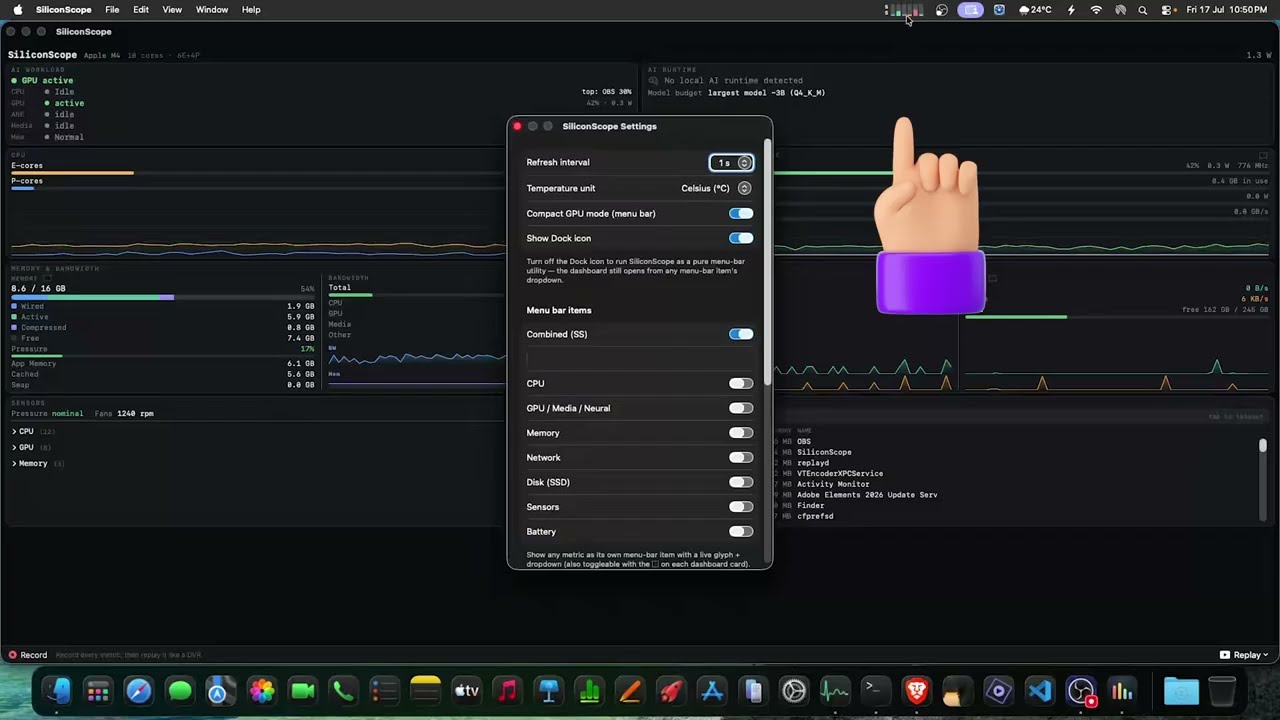SiliconScope: Лучший инструмент для мониторинга Apple Silicon на данный момент #mac #adobe #premi...