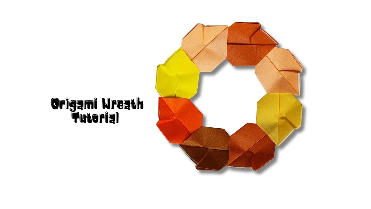 Easy Thanksgiving Autumn decor crafts Easy Origami Wreath Tutorial for kids & beginners