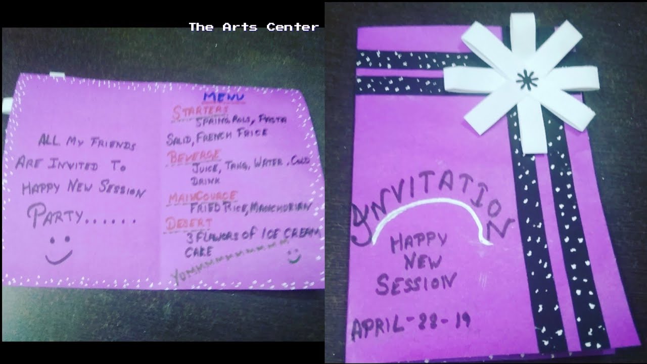 Invitation greeting card/School project/Attractive invitation Card For kids by The Arts Center