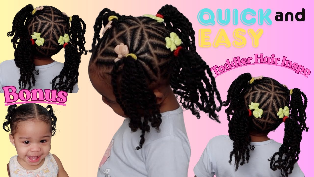 Quick & Easy 4 Pony Braided Hairstyle for Toddlers #2026 #kidshairstyle #naturalhair