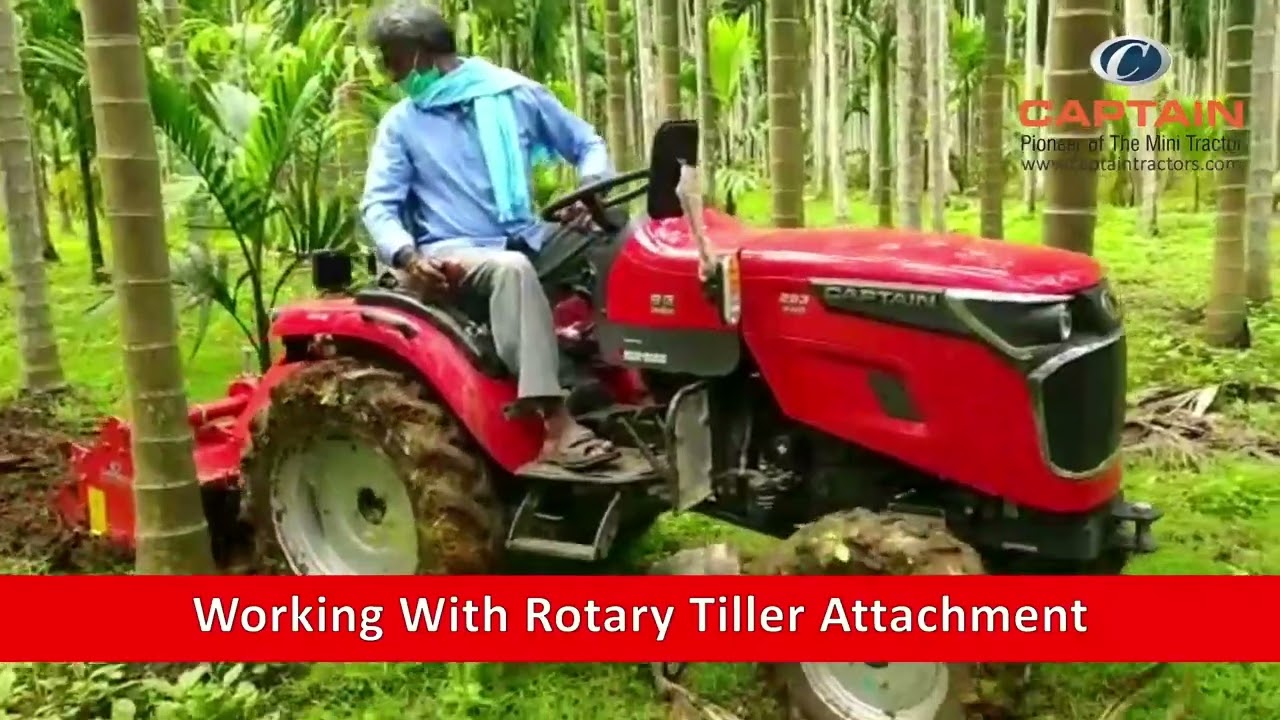 Captain 8G Tractor Working With Rotary Tiller