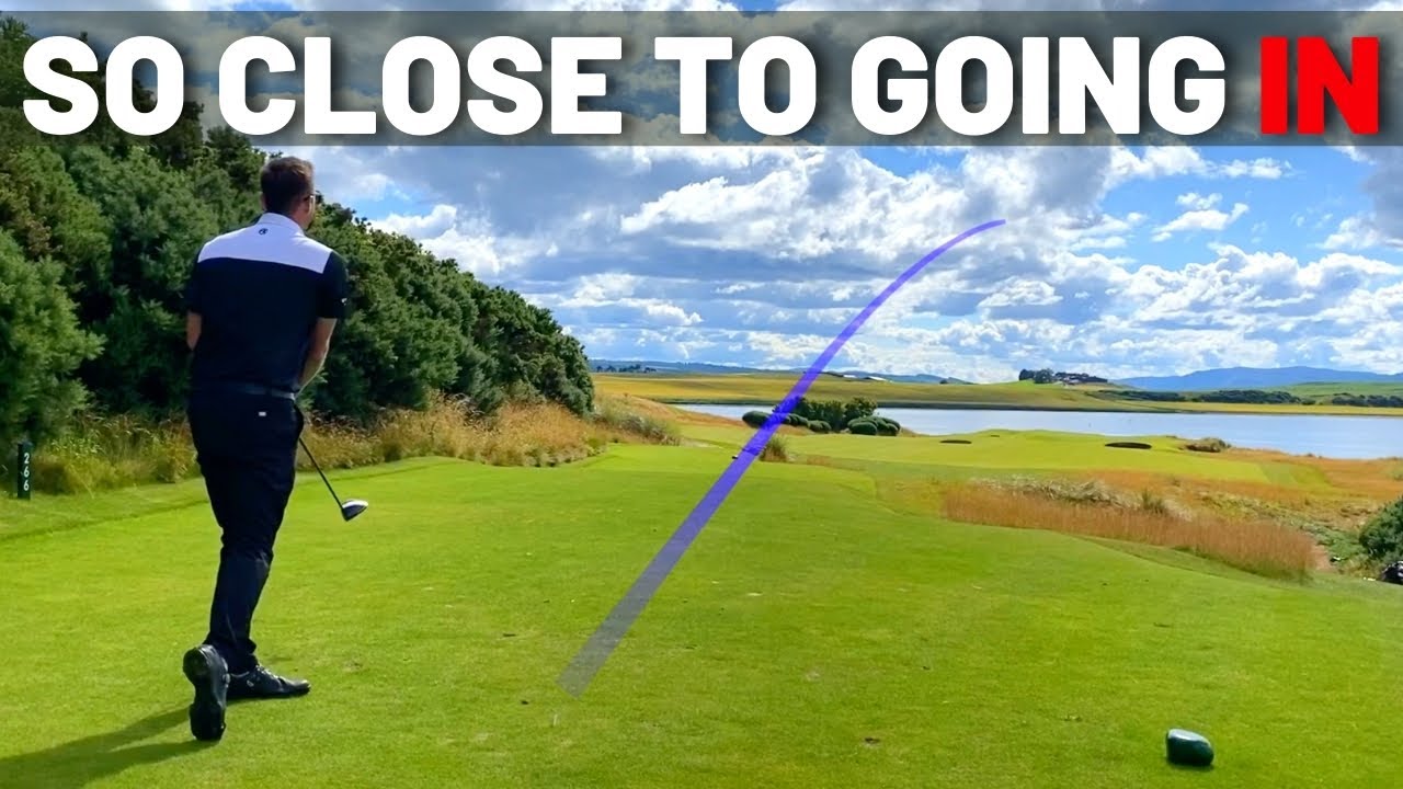 CASTLE STUART GOLF LINK SCOTLAND SO CLOSE TO A HOLE IN 1 ON A PAR 4