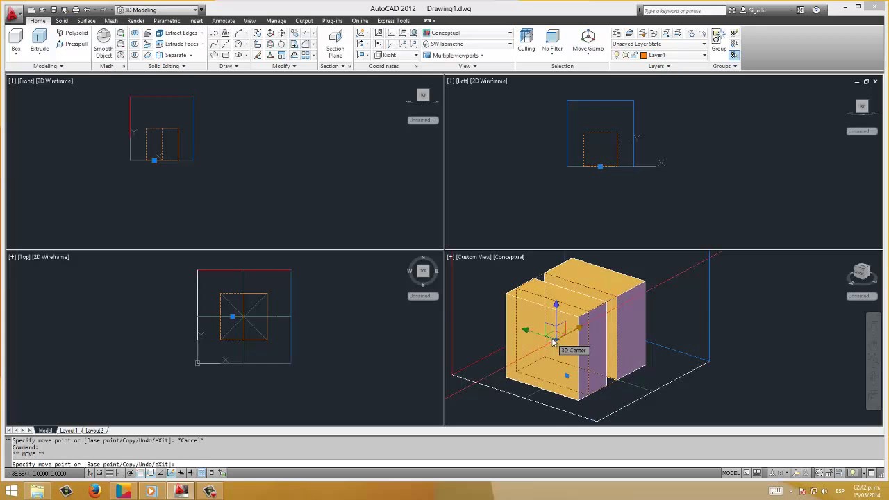 Autocad - Cubo ( como cortar multiples partes y crear la envolvente)