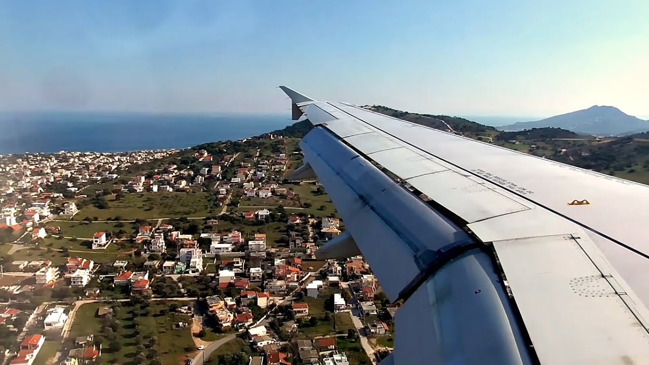 Aegean Airlines Airbus A320 BREATHTAKING APPROACH AND SMOOTH LANDING at Athens Airport | ✈