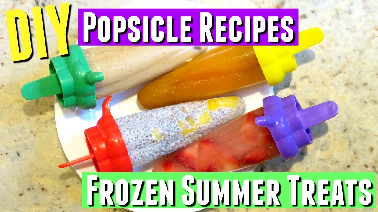 Frozen Summer Treats DIY Popsicles, Yummy DIY popsicle recipes, DIY coconut water popsicles