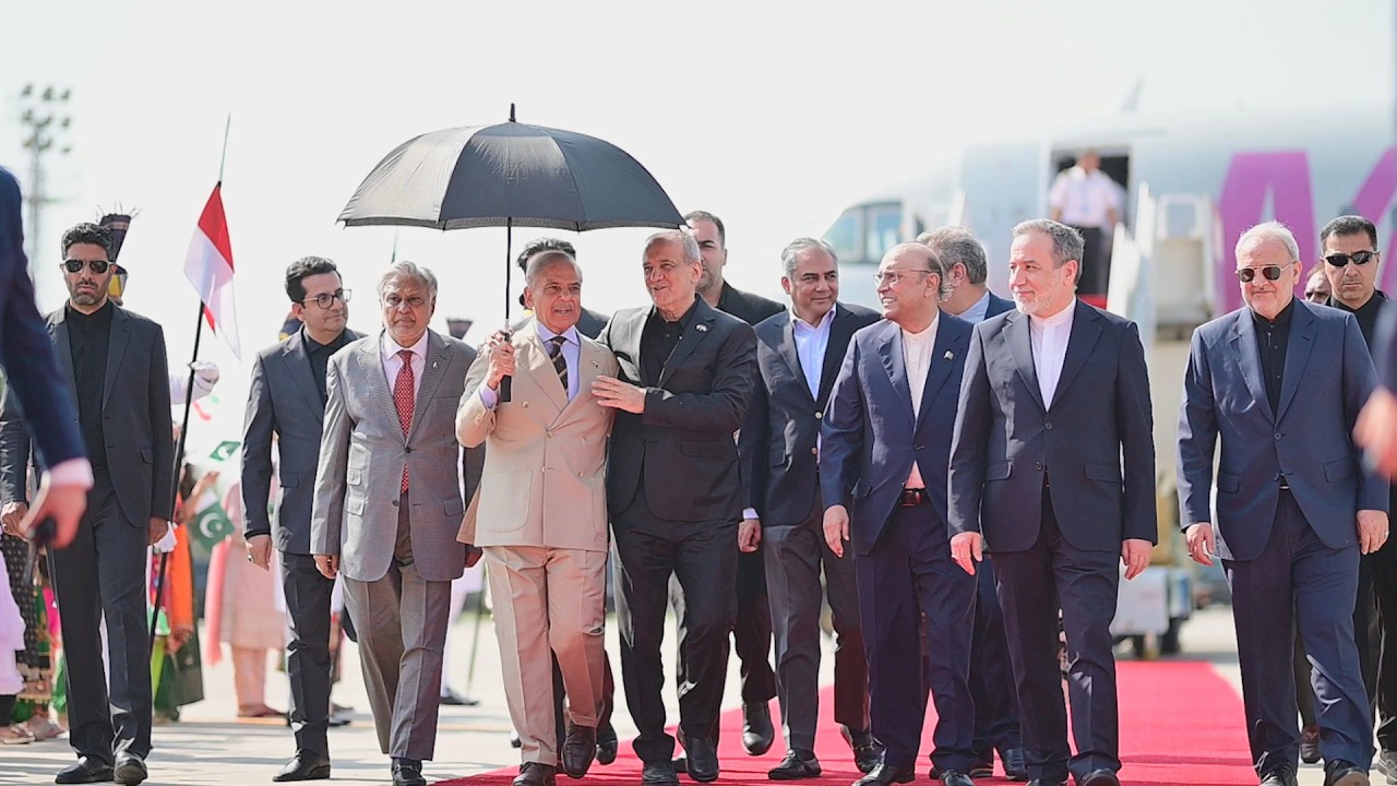 Iranian President Pezeshkian arrives in Pakistan
