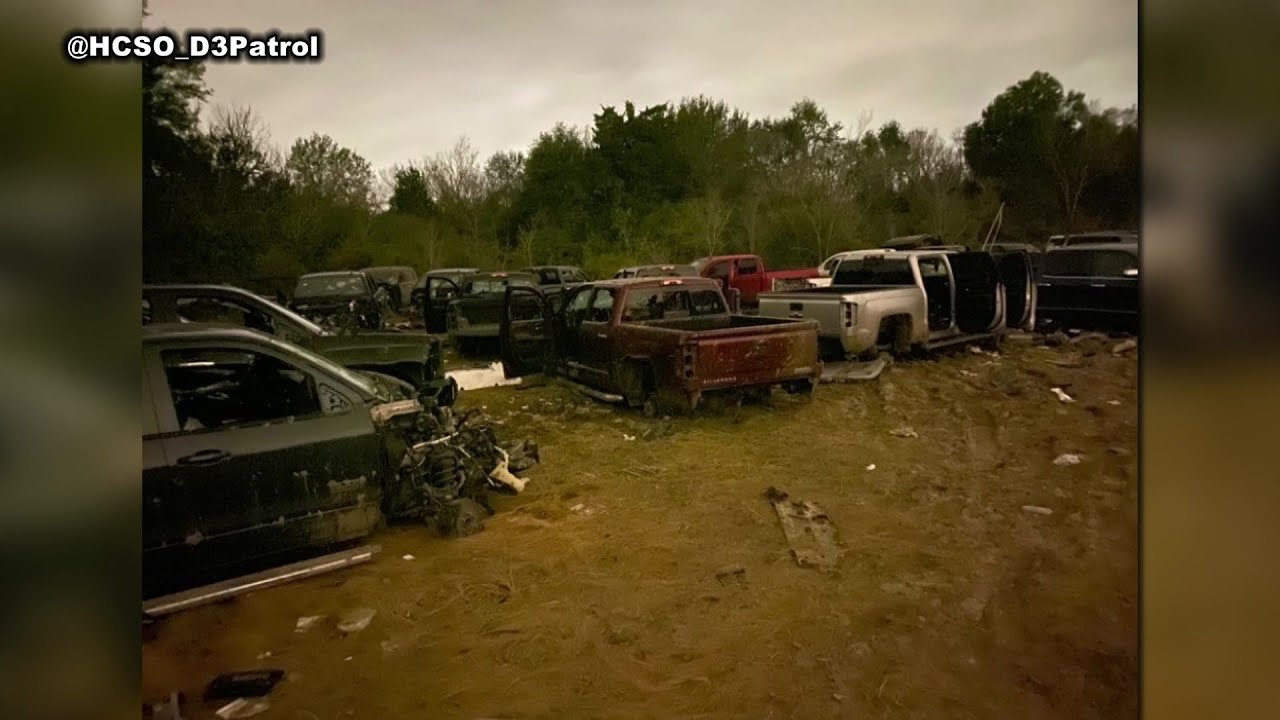 HCSO: Tip leads deputies to discover some 50 stolen, stripped vehicles in a field on East Orem D...