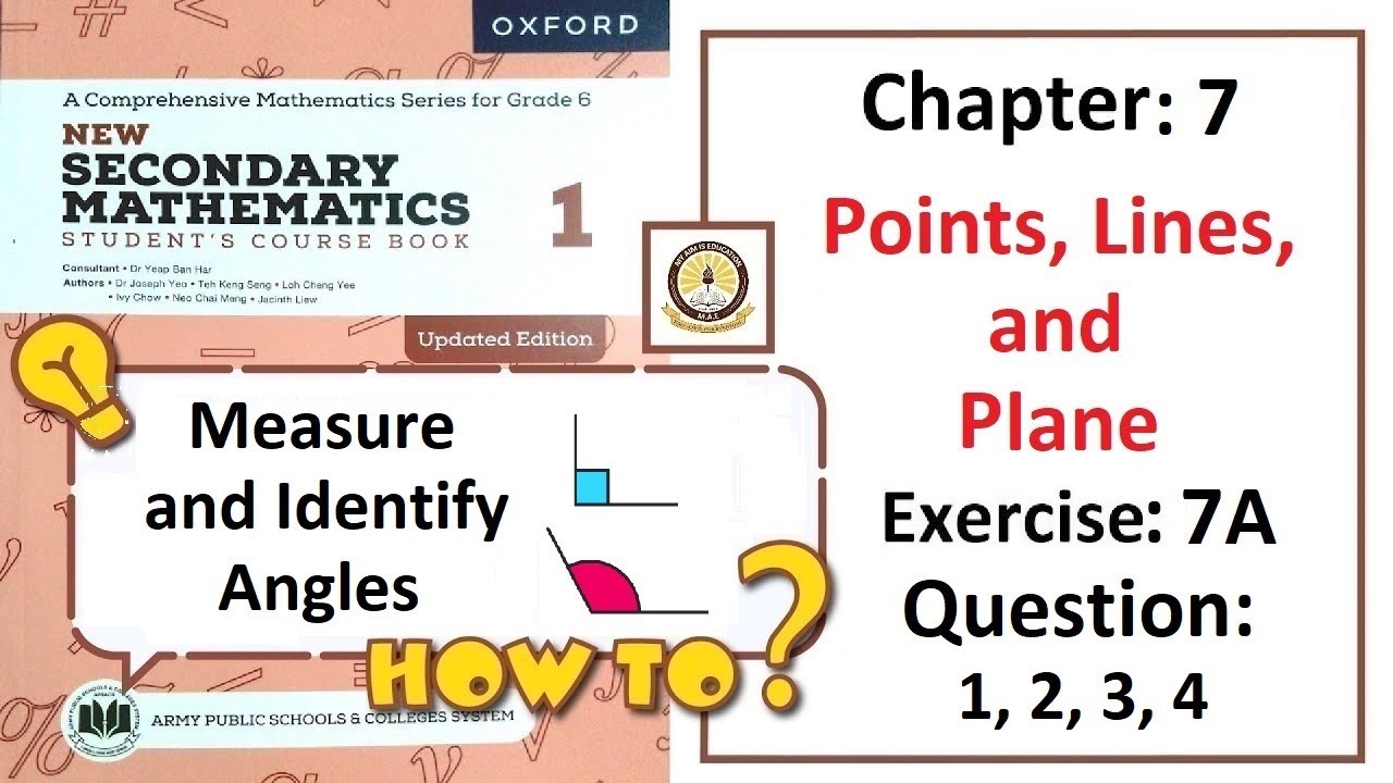 Exercise 7A Question 1, 2, 3, and 4 (Geometry) – Math Class 6 Army Public School (APS).