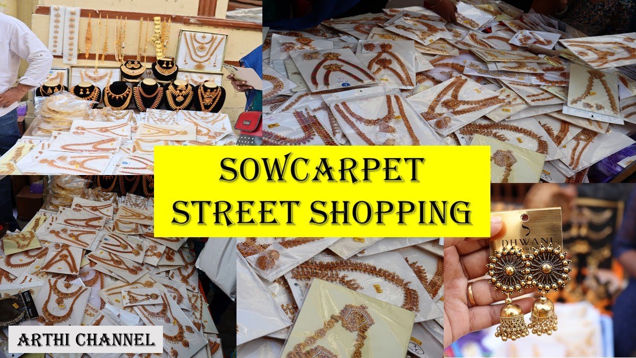 Very Lowest price immitation Jewellery / Parrys corner street shopping vlog / Sowcarpet
