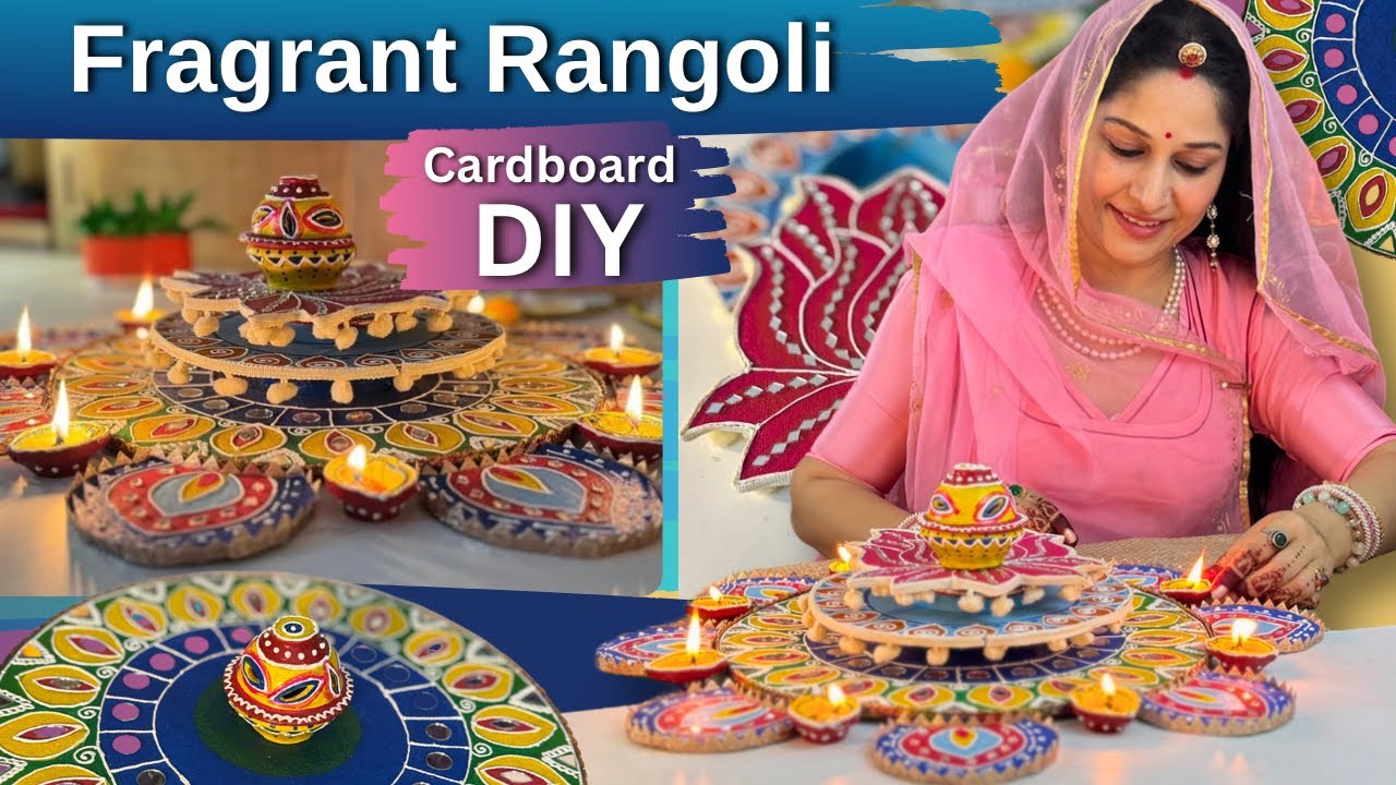 Fragrant Cardboard Rangoli DIY | How to Make  Perfect Cone for Cone work | Diwali Decor