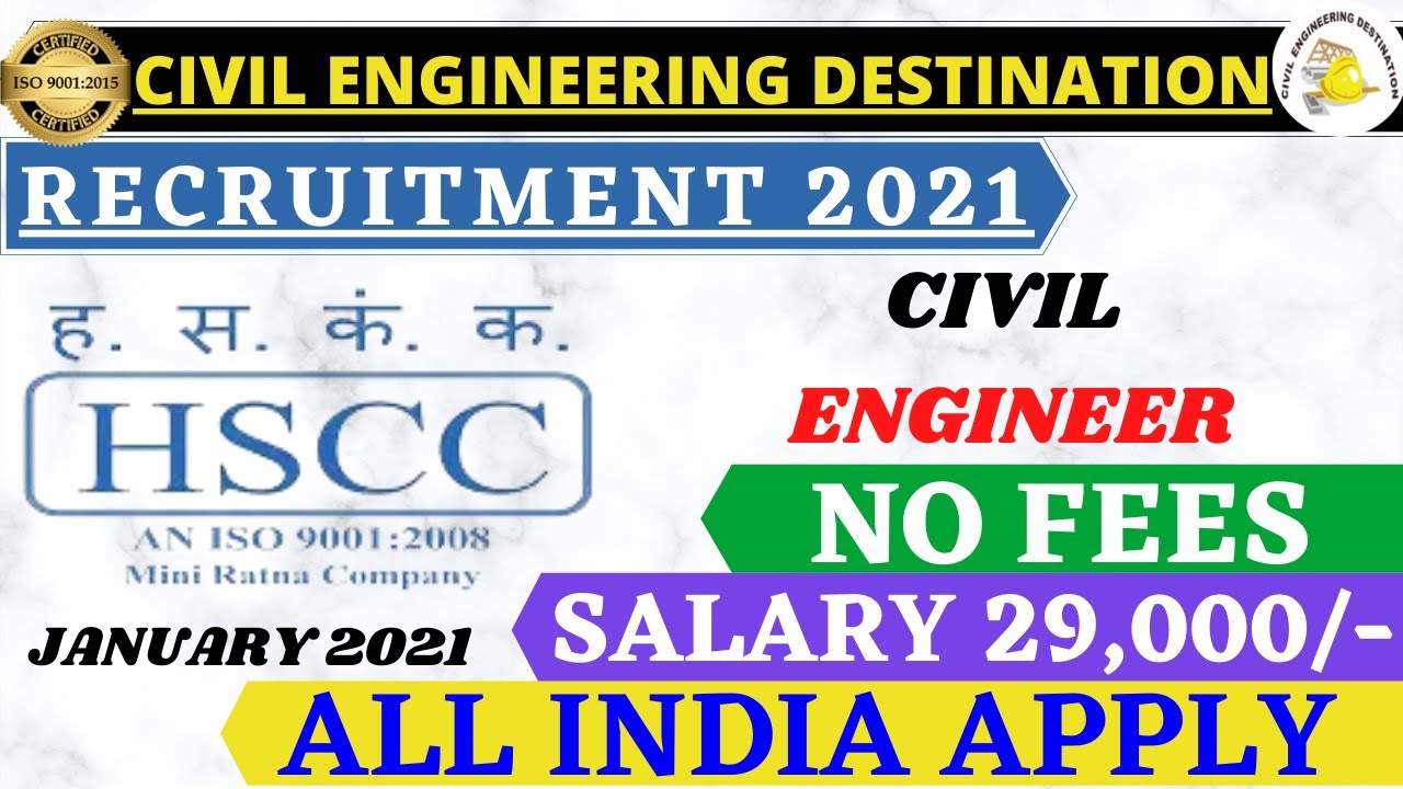 #HSCC INDIA LIMITED #29000 #NOIDA SALARY #JOB CIVIL ENGINEER 2021