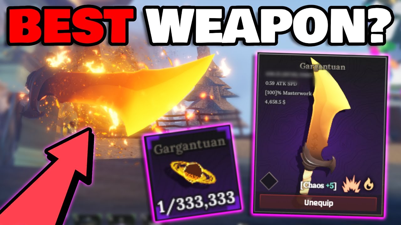Rarest GARGANTUAN CHAOS Sword Is OVERPOWERED In The Forge Roblox...