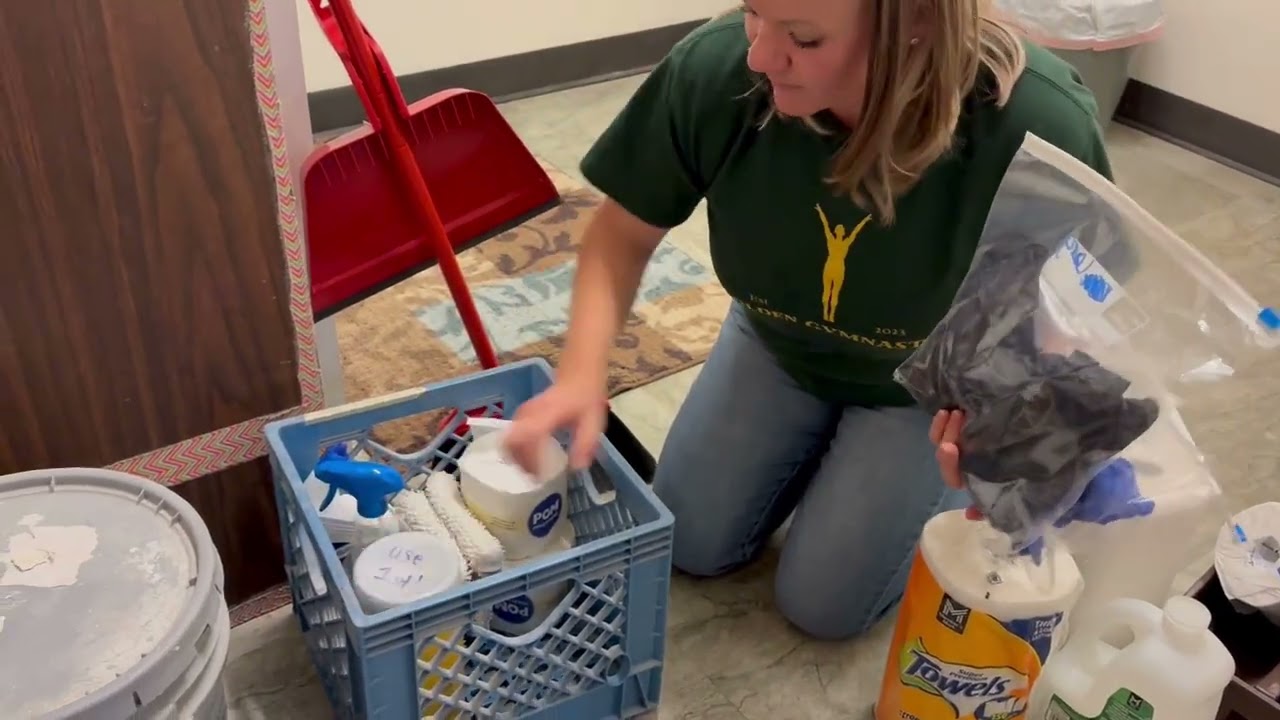 Golden Gymnastics back bathroom cleaning