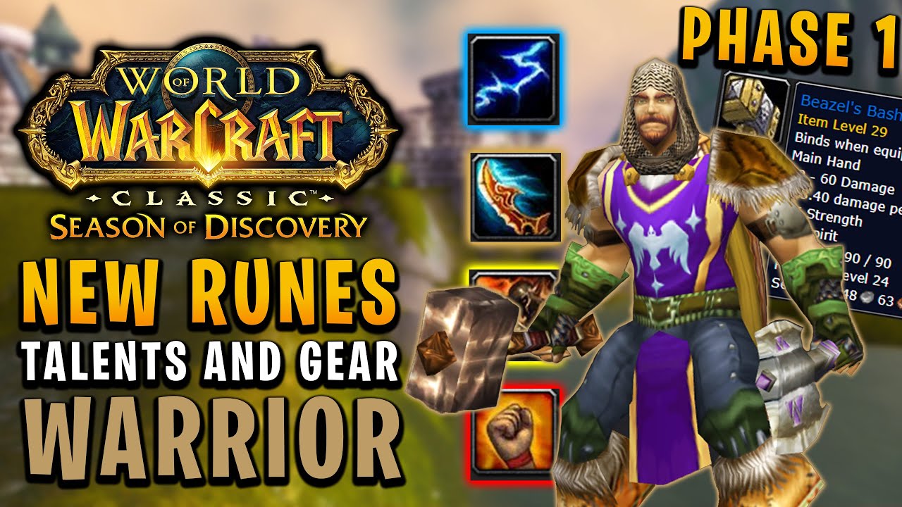 Best WARRIOR Runes, Talents, and Gear in Classic WoW Season of Discovery (Phase 1)