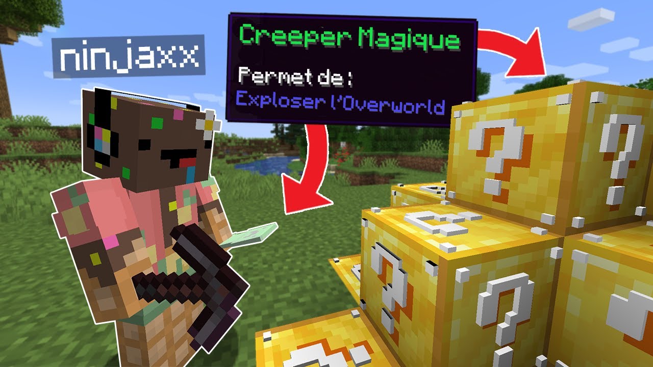 J'ai installé des Lucky Blocks Magique sur Minecraft..