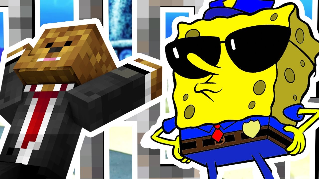 SPONGEBOB COPS AND ROBBERS HIDE AND SEEK MOD - Minecraft Mod (FUNNY MOMENTS) | JeromeASF