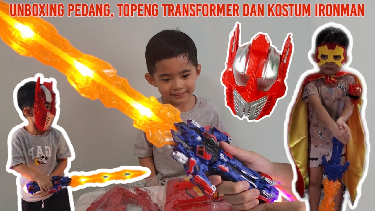 UNBOXING MAINAN TOPENG ROBOT, PEDANG ROBOT DAN KOSTUM SUPERHERO‼️