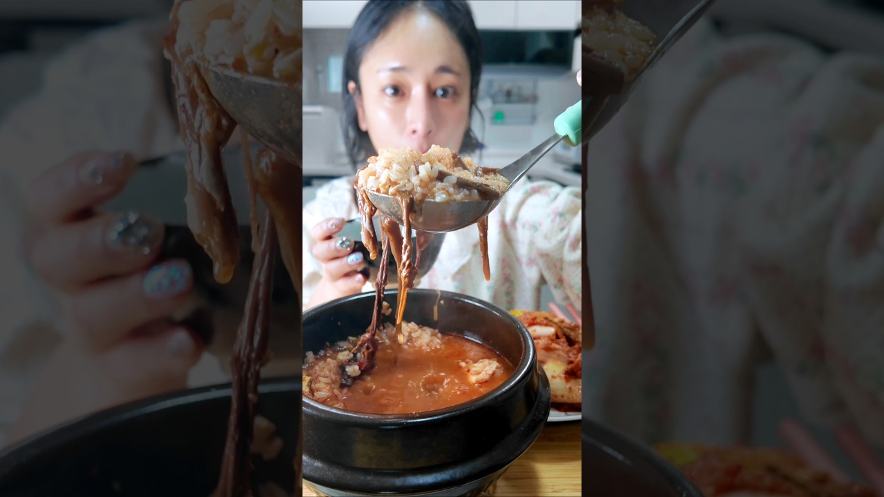 그냥 집밥먹방.닭개장에 김치먹방 #ASMR #KIMCHI #MUKBANG #SHORTS