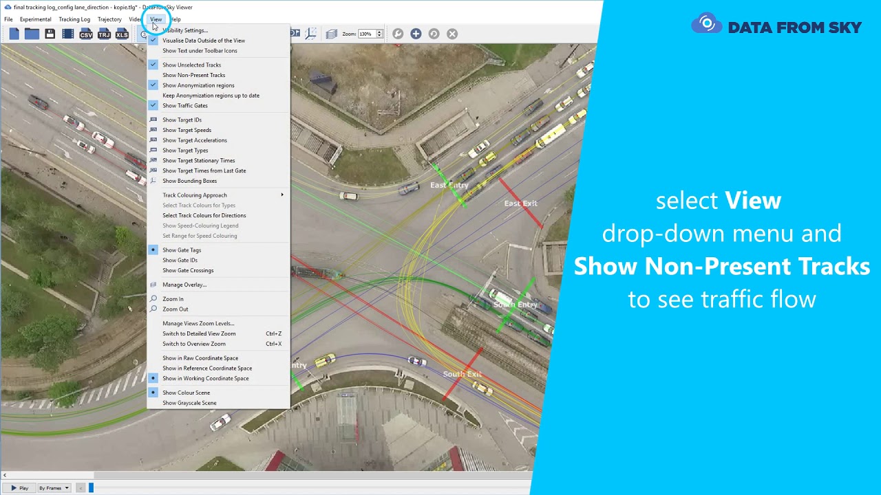 Traffic impact study using DataFromSky connected with PTV Vissim