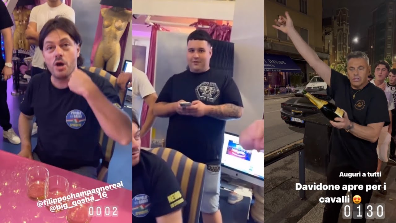 Davide Lacerenza con Filippo Champagne e Big Gosha danno spettacolo nella nuova tequileria 🍾