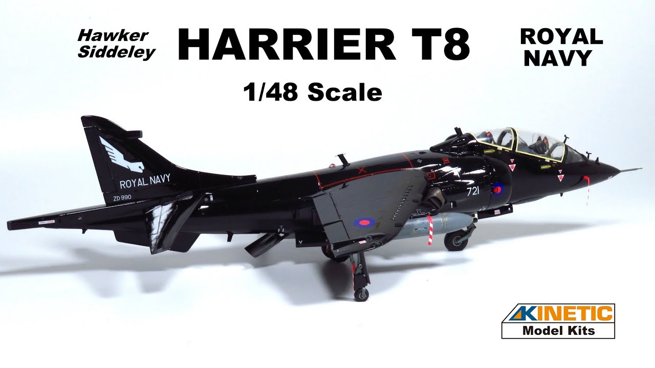 FULL BUILD  - ROYAL NAVY HARRIER T8 - 1/48 SCALE AIRCRAFT MODEL KIT / Kinetic