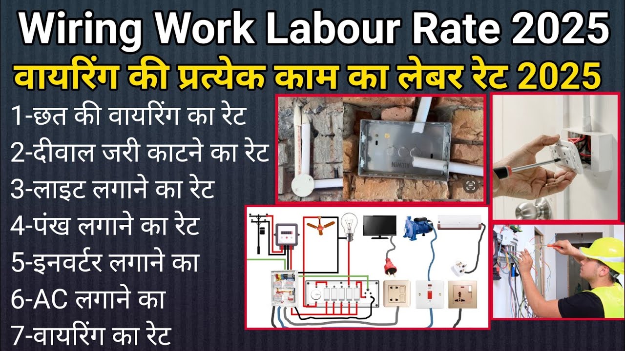 House wiring Labour rate 2025 | wiring labour rate per point | wiring labour rate per square feet