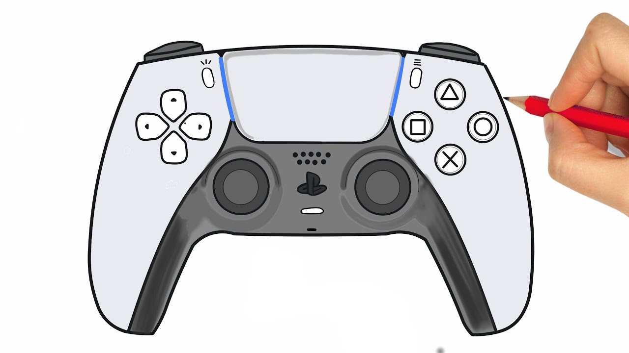 HOW TO DRAW PS5 CONTROLLER - DRAWING AND COLORING PS5 CONTROLLER - HOW TO DRAW PS5