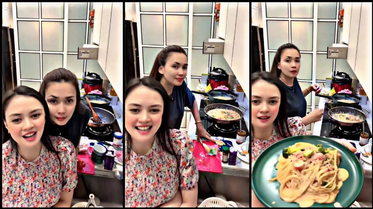 Eira Syazira & Syainie Aida || Tetamu Nak Datang.. Masak Creamy Tomyam Pasta