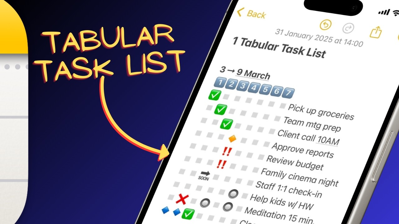 How to Manage Your Tasks with Tabular Task Lists in Apple Notes