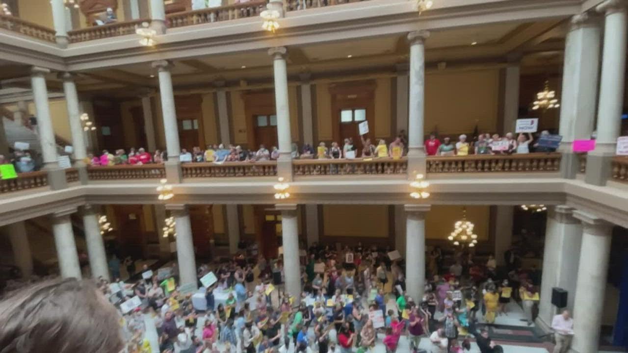Hoosiers flock to Indiana Statehouse to share opinions on abortion bill