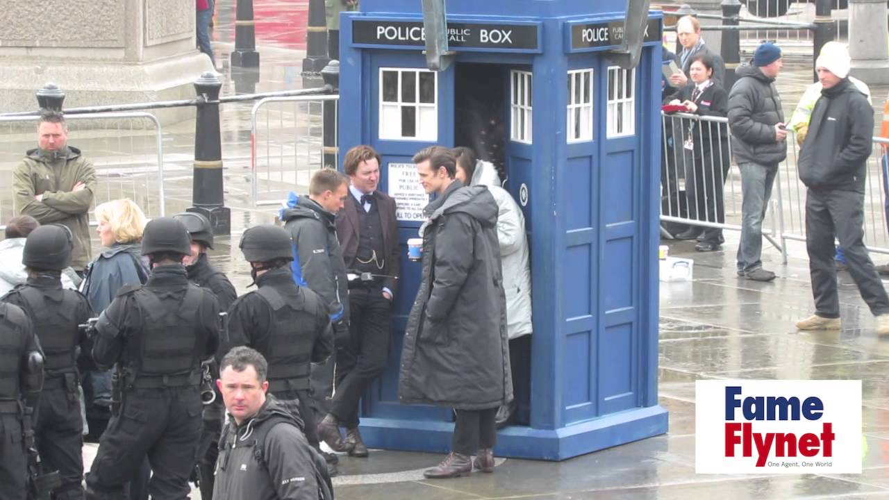 Dr Who filming in Trafalgar Square, London