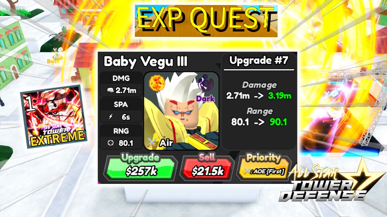 EXP Ticket Raid Extreme feat. Buffed Baby Vegeta | 3 Units Solo Gameplay/Showcase | ASTD