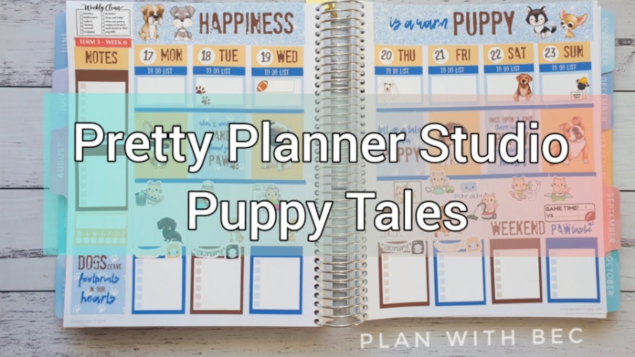 Pretty Planner Studio ~ Puppy Tails ~Whistle and Birch Vertical