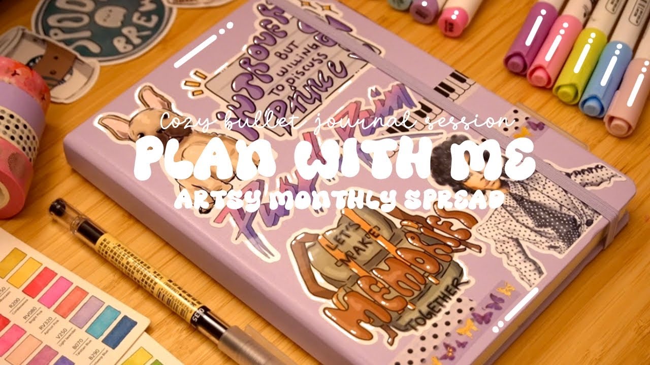 Plan with me (ASMR) 🌿🌸 Cozy Bullet Journal Monthly Spread✨ Beginner Friendly🌱✏️ #bulletjournal #asmr