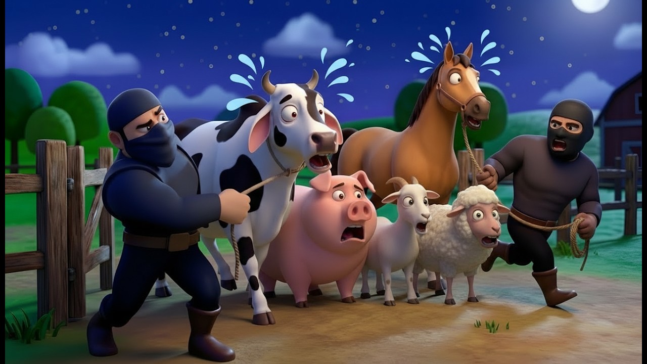 Old MacDonald's Animals Stolen 😱 | Two Thief Attacks the Farm | Kids Story