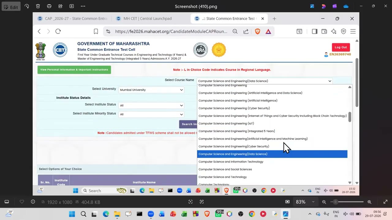 How to Fill Options Form on CET Cell Website ??