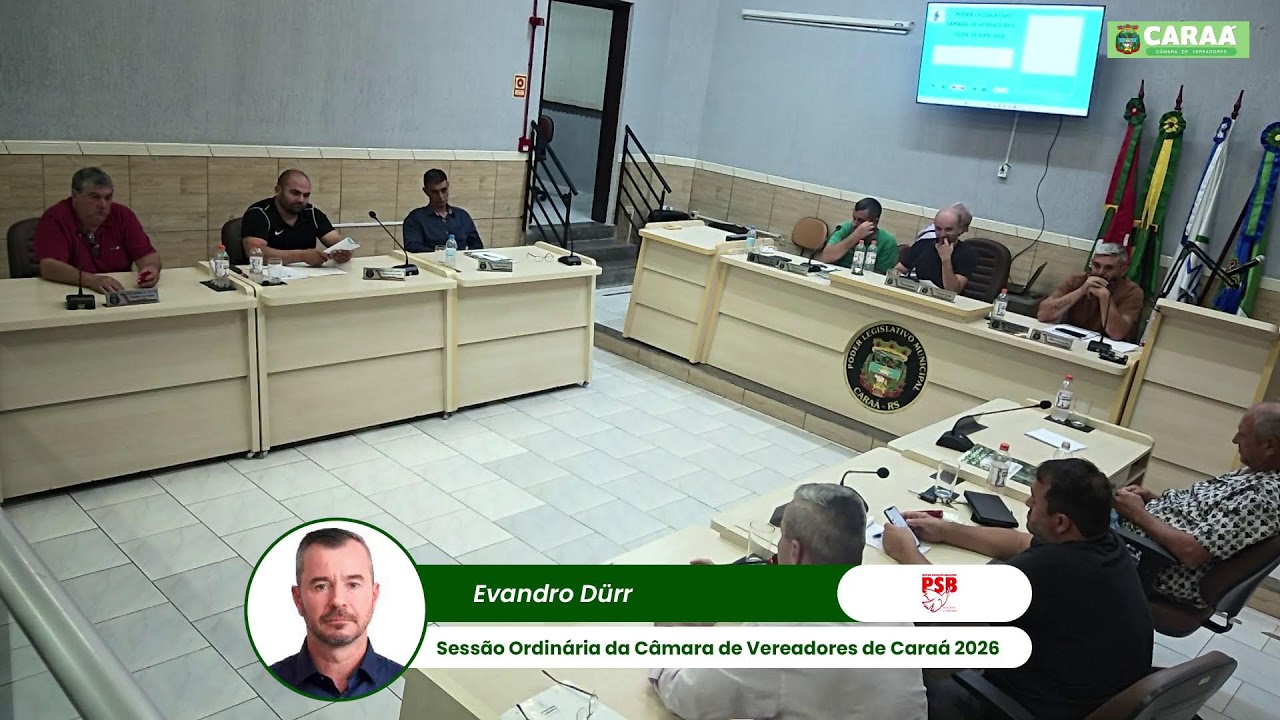 6º Sessão Ordinária da Câmara de Vereadores de Caraá 2026