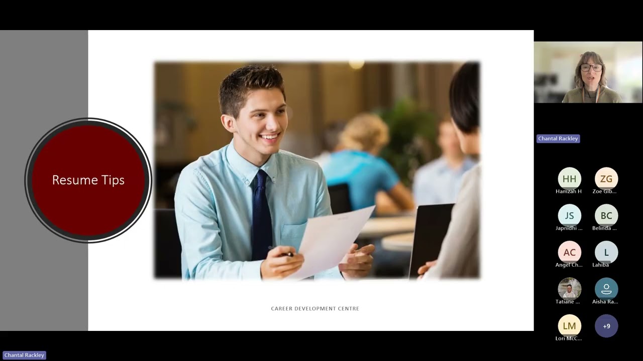 Career Day Webinar - Resume & Cover Letter: Putting your Professional Foot Forward