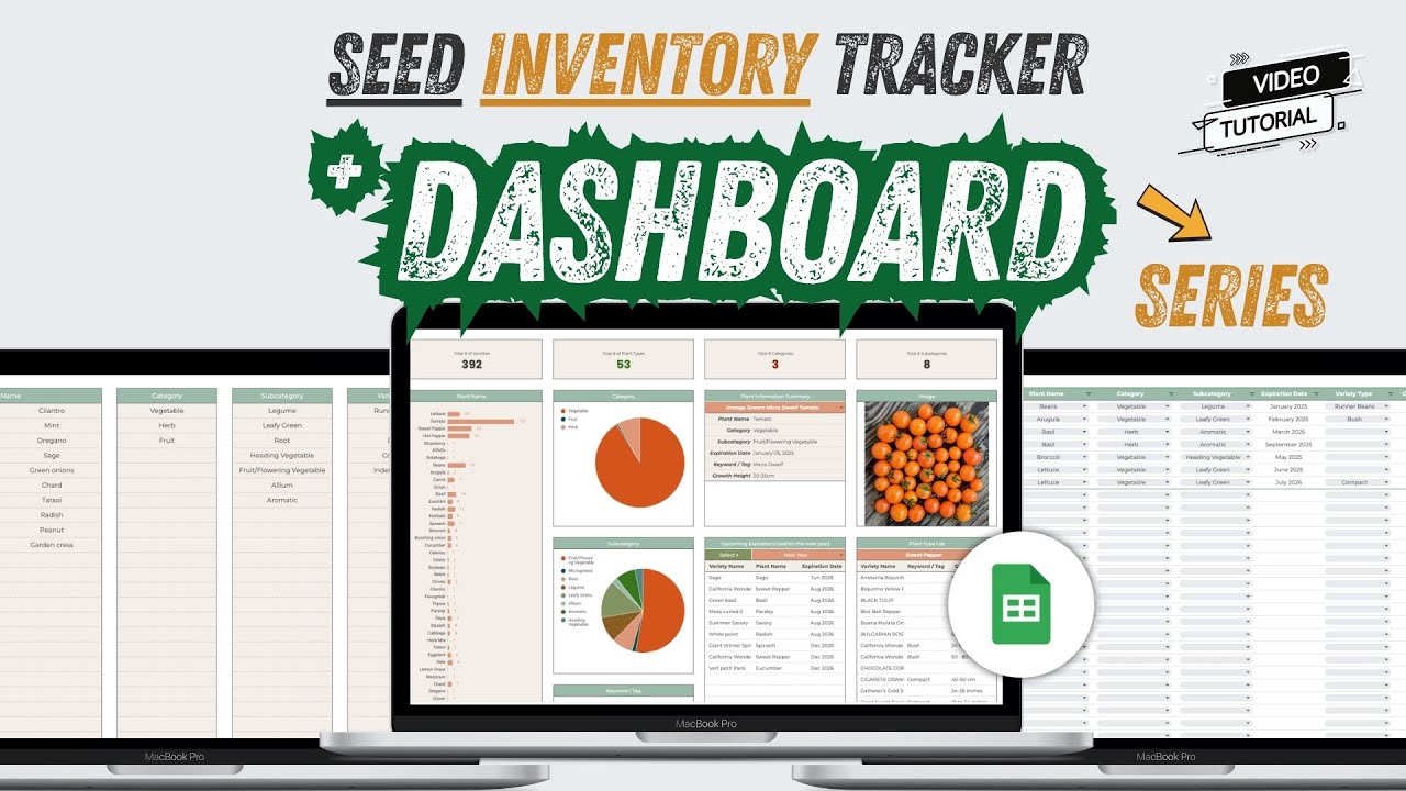 Create a Seed Inventory Tracker in Google Sheets | Google Sheets Dashboard Series