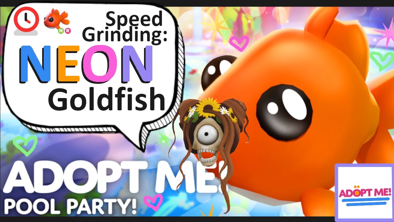 Speed Grind to NEON Goldfish ✨🐟 // POOL PARTY UPDATE! 🌞🦩 - Adopt Me (Roblox) ♡