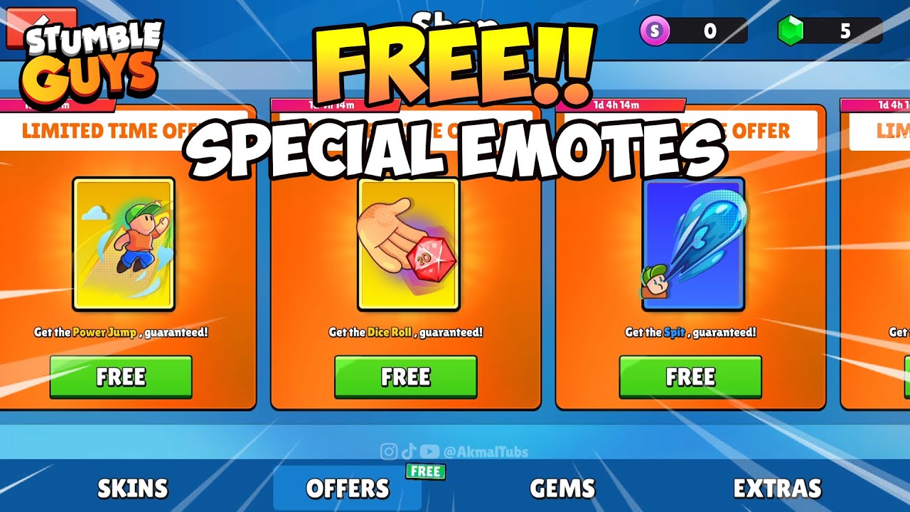 HOW TO GET FREE SPECIAL EMOTES STUMBLE GUYS