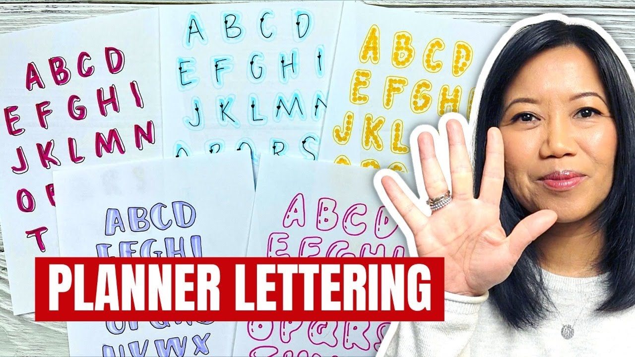🔴 5 Easy Planner Lettering Styles | Weekly & Monthly Planning