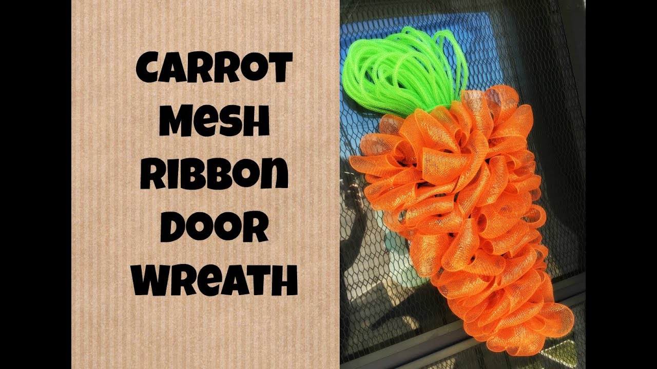 Easter/Spring Carrot Mesh Ribbon Wreath Tutorial