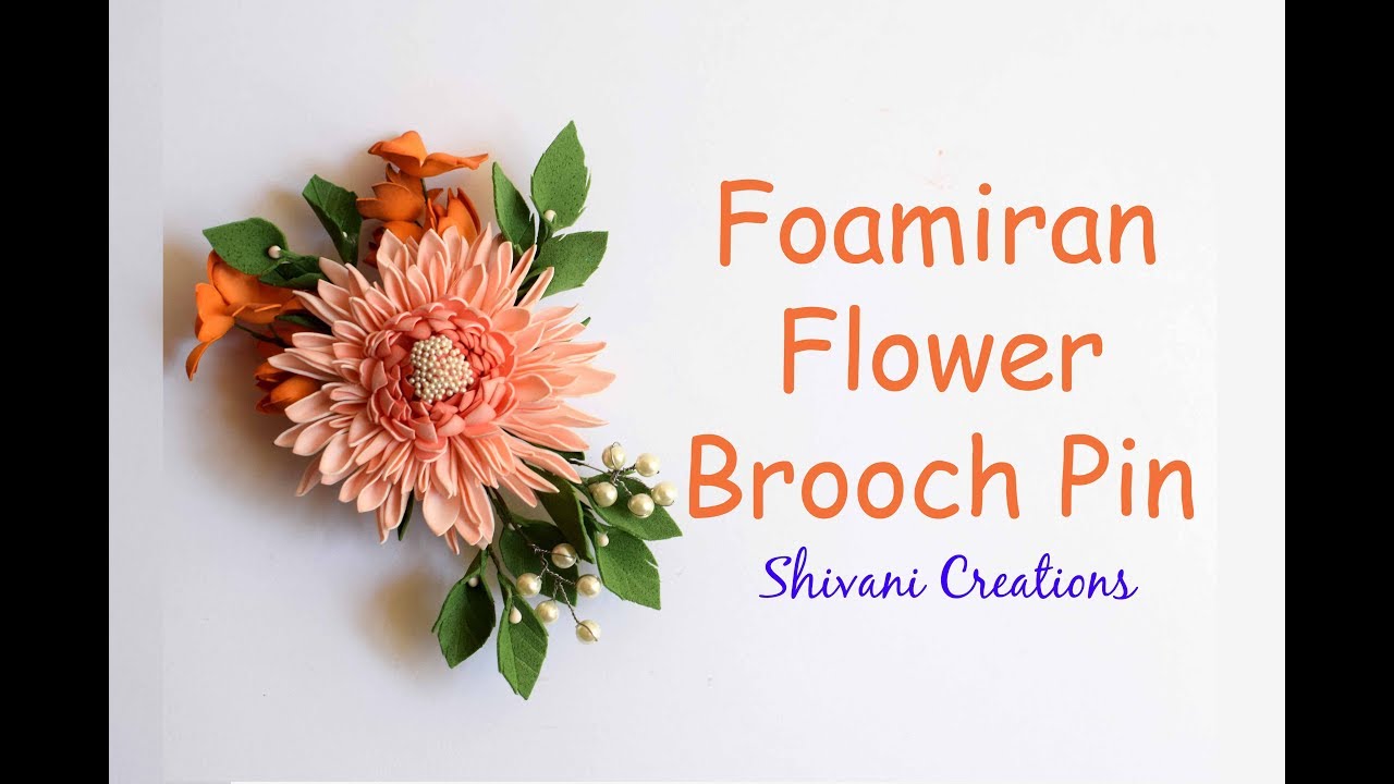 Foamiran Flower Brooch Pin/ DIY Brooch Pin