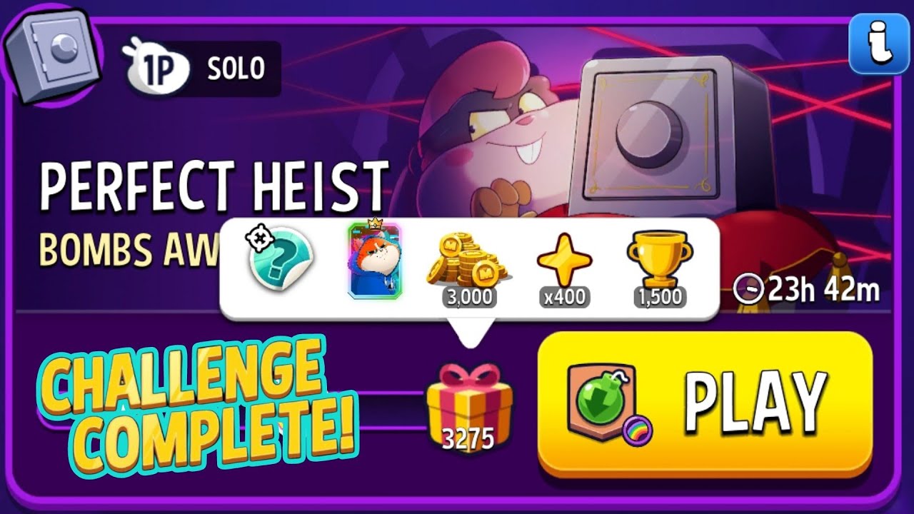 Perfect Heist Bombs Away Match Masters Solo Challenge Score 3275 10 Moves 
