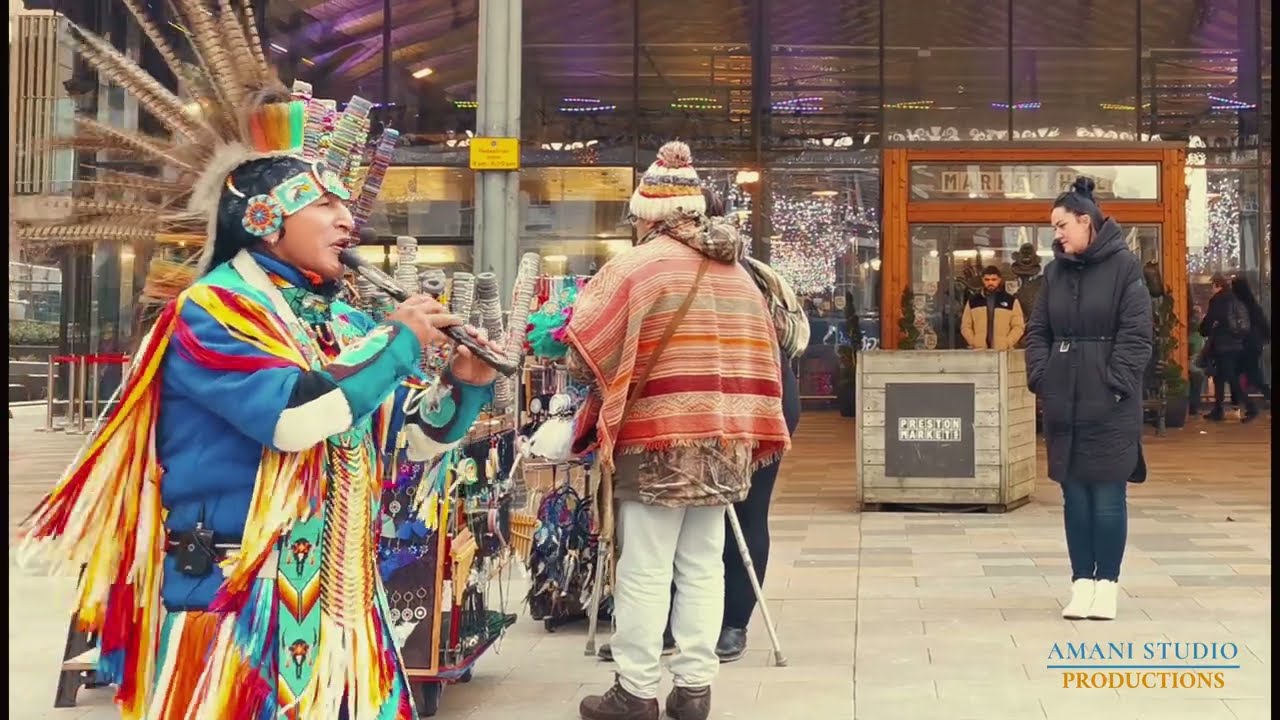 NATIVE AMERICAN FLUTE STREET PERFORMER