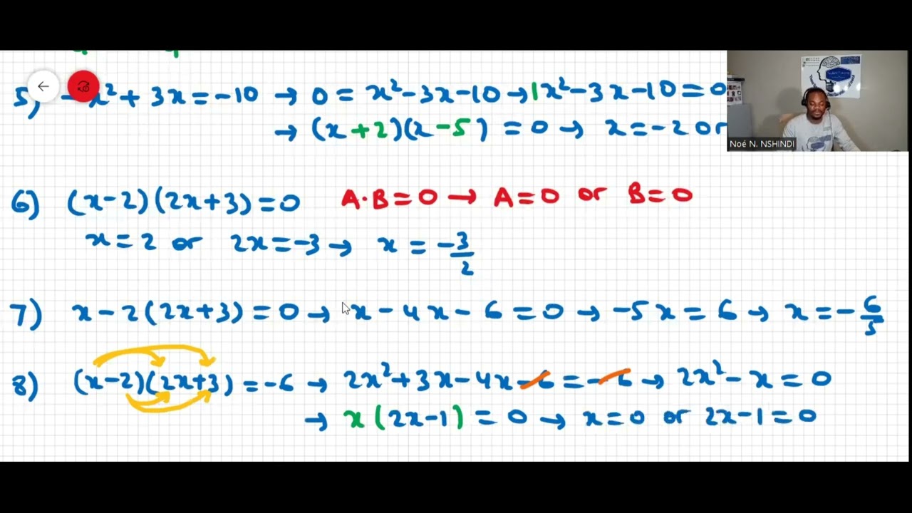 GRADE 10 EQUATIONS AND INEQUALITIES - CONSOLIDATION EXERCISE PART 1